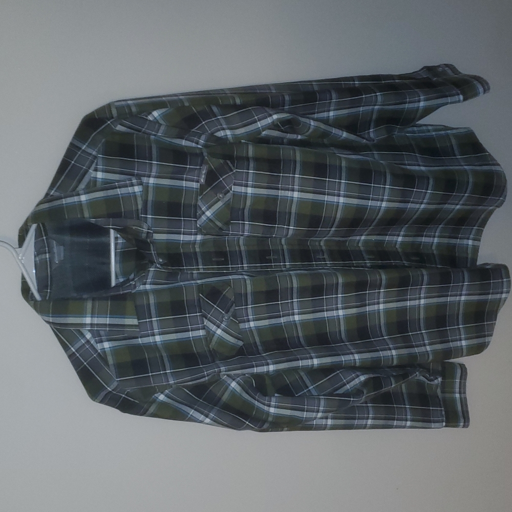 Eddie Bauer Button Down Flannel Pattern Dress Shi… - image 1